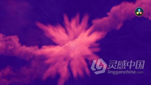 达芬奇模板 彩色烟雾特效爆炸动画LOGO视频效果 DaVinci Resolve模板 工程 文件  灵感中国网 www.lingganchina.com