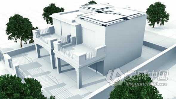 达芬奇模板 3D蓝图建筑施工房地产宣传LOGO视频片头 DaVinci Resolve模板 工程 文件  灵感中国网 www.lingganchina.com