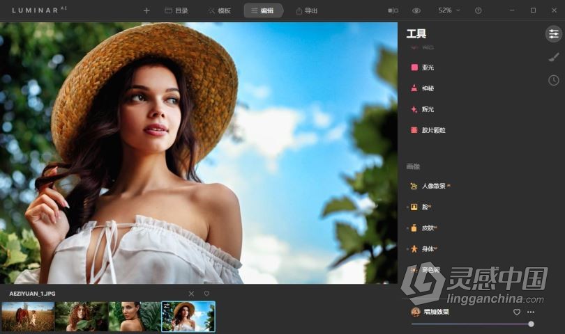 Luminar AI 1.4.1汉化版|AI人工智能照片编辑修图PS插件Luminar AI 1.4.1.8361 中英文版  灵感中国网 www.lingganchina.com