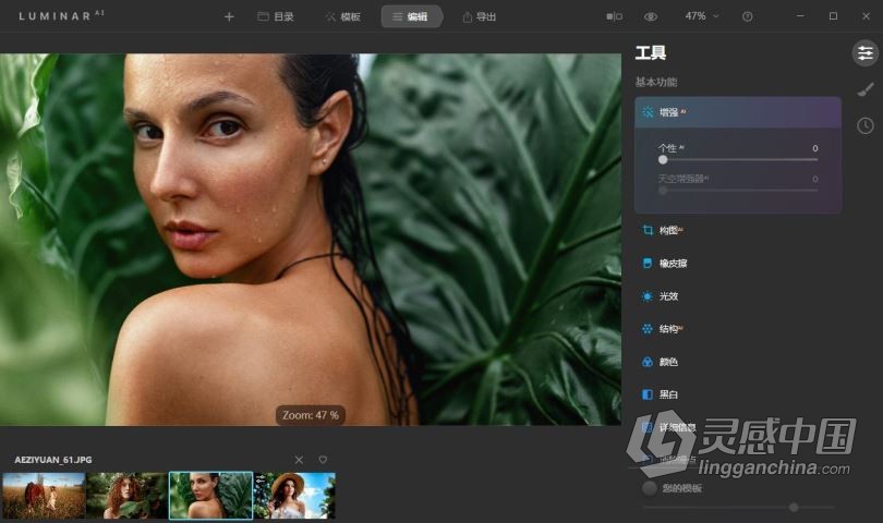 Luminar AI 1.4.1汉化版|AI人工智能照片编辑修图PS插件Luminar AI 1.4.1.8361 中英文版  灵感中国网 www.lingganchina.com