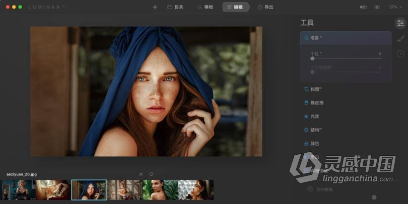 Luminar AI 1.4.1 for MAC中英文版|AI人工智能照片编辑修图PS插件Luminar AI for mac v1.4.1.9727中英文版  灵感中国网 www.lingganchina.com