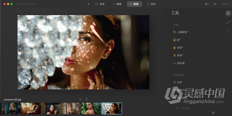 Luminar AI 1.4.1 for MAC中英文版|AI人工智能照片编辑修图PS插件Luminar AI for mac v1.4.1.9727中英文版  灵感中国网 www.lingganchina.com