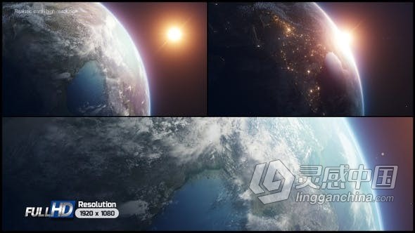 视频素材 太空中地球日出到夜间地球表面变化视频素材下载  灵感中国网 www.lingganchina.com