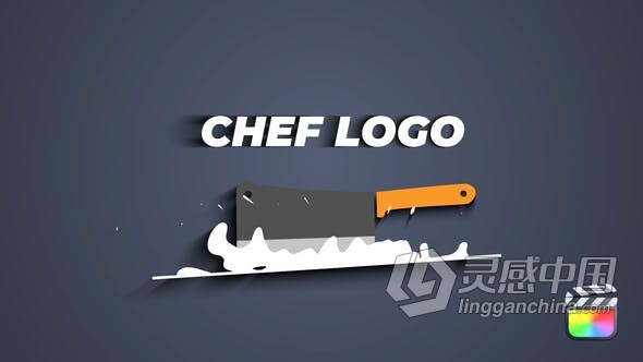 FCPX插件 Motion模板 卡通厨师刀图形动画LOGO视频片头  灵感中国网 www.lingganchina.com