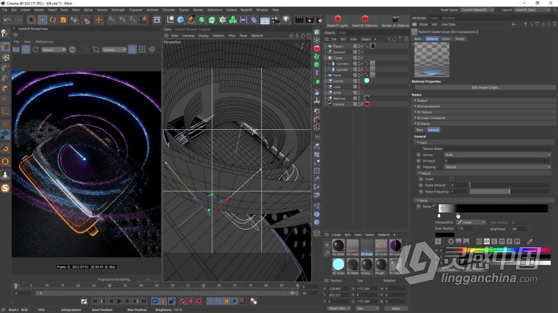 C4D与Redshift可穿戴设备智能手表实例制作视频教程  灵感中国网 www.lingganchina.com