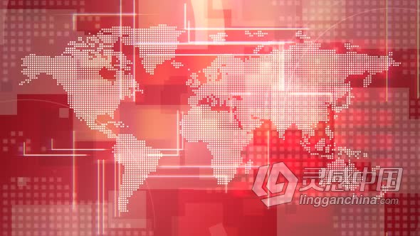 视频素材 线条和世界地图新闻图形动画动态背景视频素材下载  灵感中国网 www.lingganchina.com