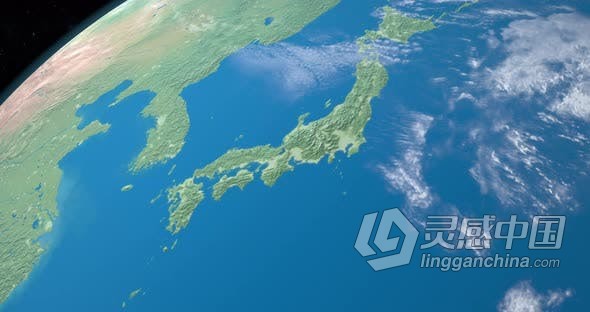 视频素材 在太空空间站往外鸟瞰地球效果4K视频素材下载  灵感中国网 www.lingganchina.com