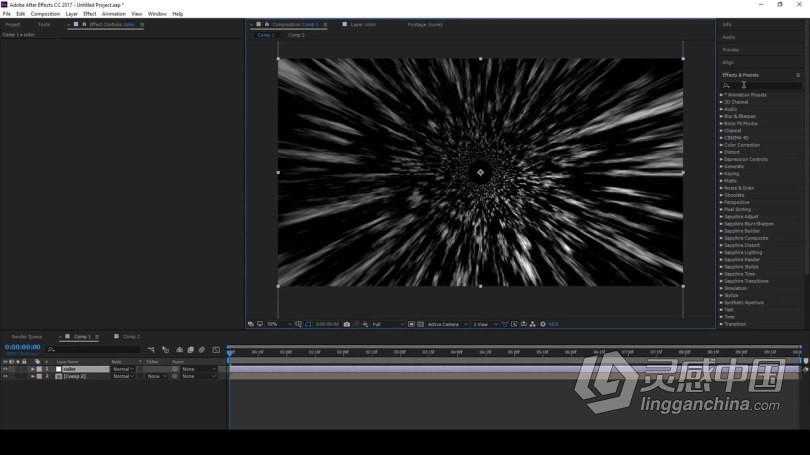 AE教程 AE创建3D抽象无限隧道背景动画纹理视频教程  灵感中国网 www.lingganchina.com
