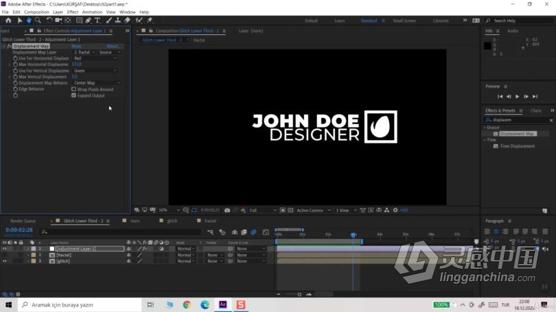 AE教程 AE创建小故障下三分之一标题动画视频教程 Glitch Text Animations in After Effects  灵感中国网 www.lingganchina.com