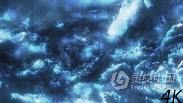视频素材 在黑暗云层穿越动画背景4K视频素材下载  灵感中国网 www.lingganchina.com