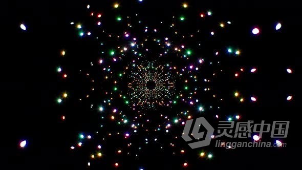 视频素材 五颜六色闪光闪烁粒子隧道背景VJ素材4K视频素材下载  灵感中国网 www.lingganchina.com