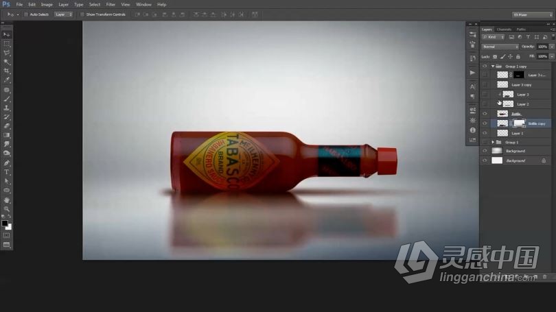 PS教程 PS静物自然阴影反射效果高级技术后期制作视频教程  灵感中国网 www.lingganchina.com