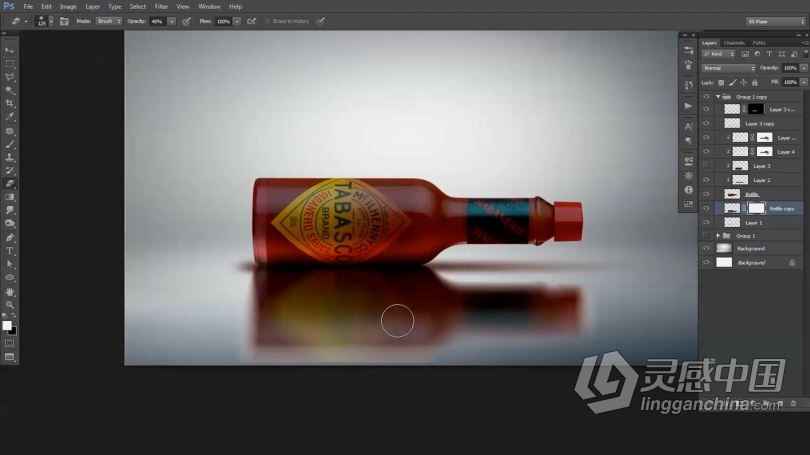 PS教程 PS静物自然阴影反射效果高级技术后期制作视频教程  灵感中国网 www.lingganchina.com