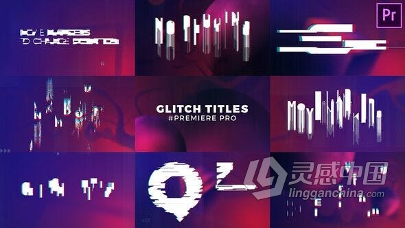 PR模板 Vlog视频博客Glitch故障毛刺特效字幕文字标题动画制作 PR工程 PR预设 Premiere文件下载  灵感中国网 www.lingganchina.com