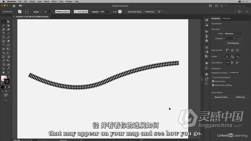 Ai教程 Illustrator中绘制简化地图路线标记视频教程 中文字幕  灵感中国网 www.lingganchina.com
