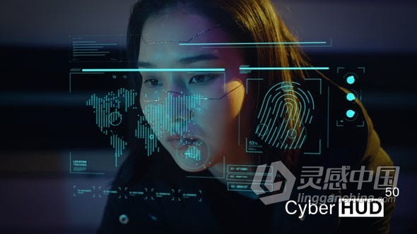 AE模板 50组HUD全息图形元素未来科技网络数据安全电子竞技UI信息图表 AE工程 AE文件下载  灵感中国网 www.lingganchina.com