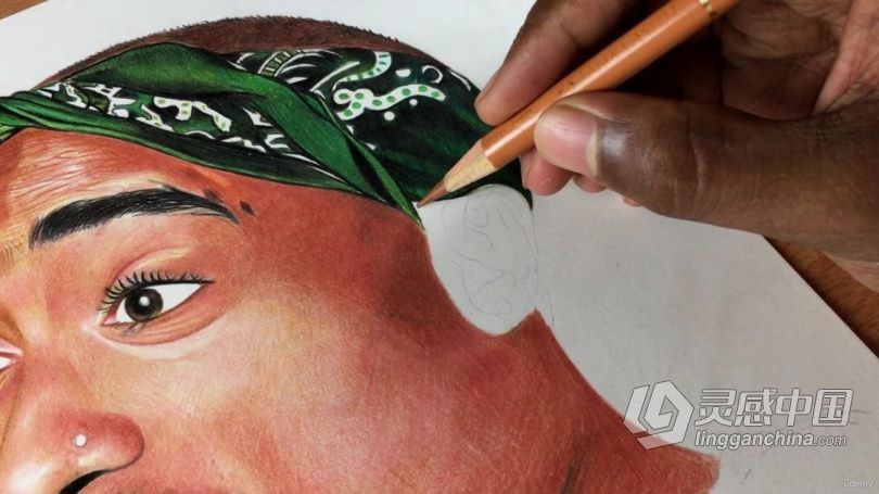 绘画教程 逼真立体火龙果活力插图彩铅传统手绘视频教程  灵感中国网 www.lingganchina.com