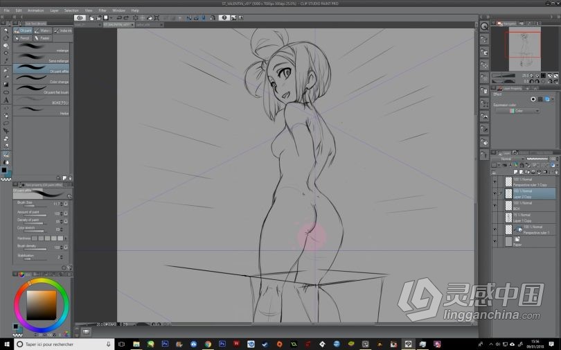 绘画教程 Clip Studio Paint动漫萝莉角色数字绘画实例训练视频教程  灵感中国网 www.lingganchina.com