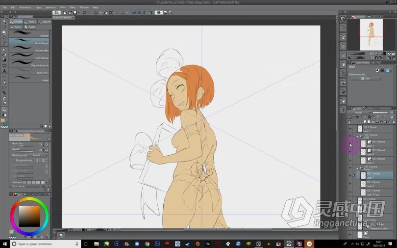 绘画教程 Clip Studio Paint动漫萝莉角色数字绘画实例训练视频教程  灵感中国网 www.lingganchina.com