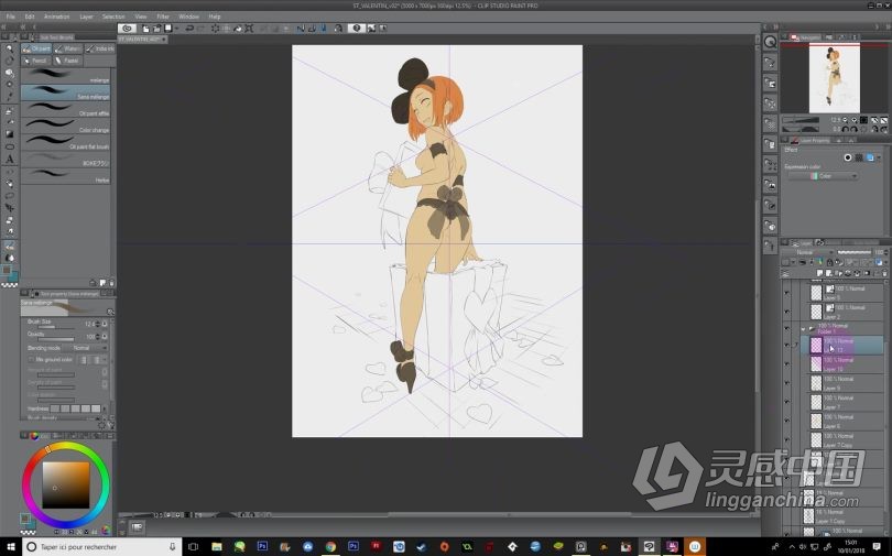 绘画教程 Clip Studio Paint动漫萝莉角色数字绘画实例训练视频教程  灵感中国网 www.lingganchina.com