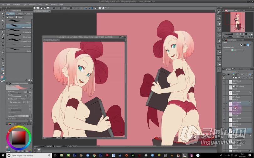 绘画教程 Clip Studio Paint动漫萝莉角色数字绘画实例训练视频教程  灵感中国网 www.lingganchina.com