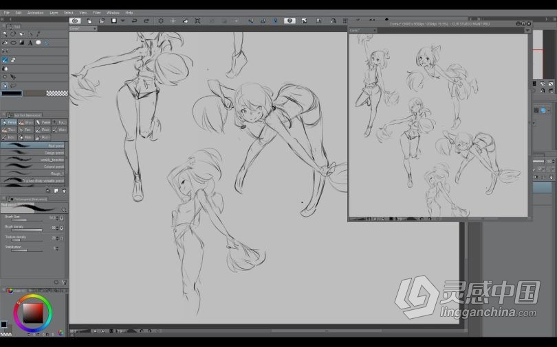 绘画教程 Clip Studio Paint动漫萝莉角色数字绘画实例训练视频教程  灵感中国网 www.lingganchina.com