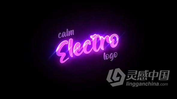 AE模板 发光霓虹灯Electric电子标志LOGO动画 AE工程 AE文件下载  灵感中国社区 www.lingganchina.com