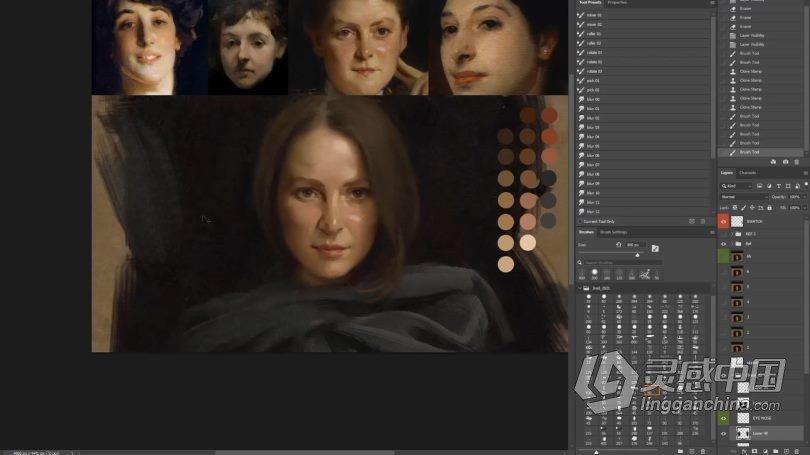 绘画教程 Jarod Erwin数字人像绘画技术实例训练视频教程第一季  灵感中国网 www.lingganchina.com