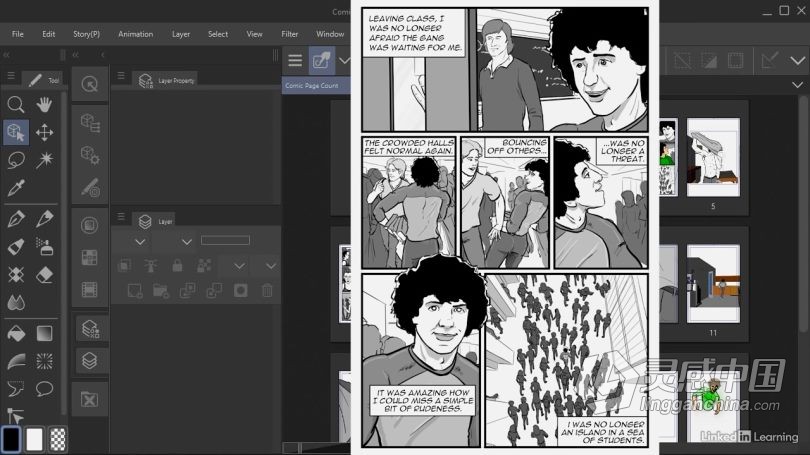 绘画教程 Clip Studio Paint创作漫画书效果绘画技巧视频教程  灵感中国网 www.lingganchina.com