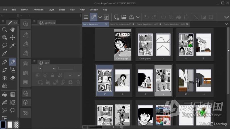 绘画教程 Clip Studio Paint创作漫画书效果绘画技巧视频教程  灵感中国网 www.lingganchina.com