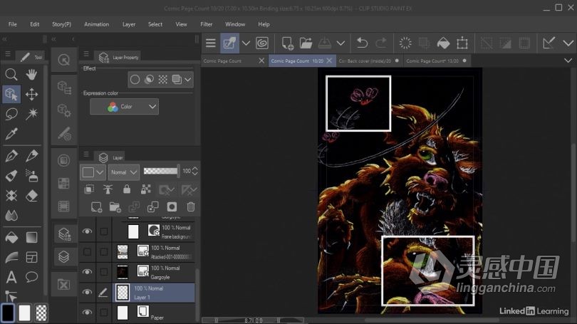绘画教程 Clip Studio Paint创作漫画书效果绘画技巧视频教程  灵感中国网 www.lingganchina.com
