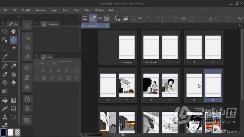 绘画教程 Clip Studio Paint创作漫画书效果绘画技巧视频教程  灵感中国网 www.lingganchina.com