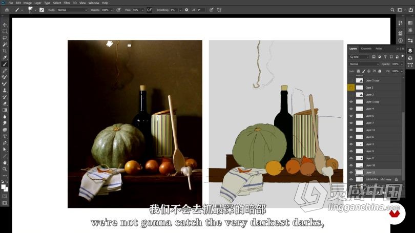 绘画教程 数字绘画基础核心技术训练视频教程 中文字幕  灵感中国网 www.lingganchina.com