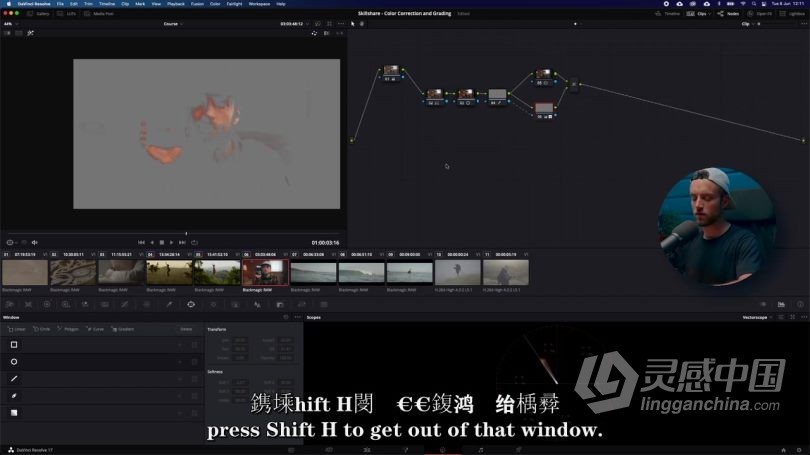 达芬奇教程 DaVinci Resolve 17色彩校正与调色技术训练视频教程中文字幕  灵感中国网 www.lingganchina.com