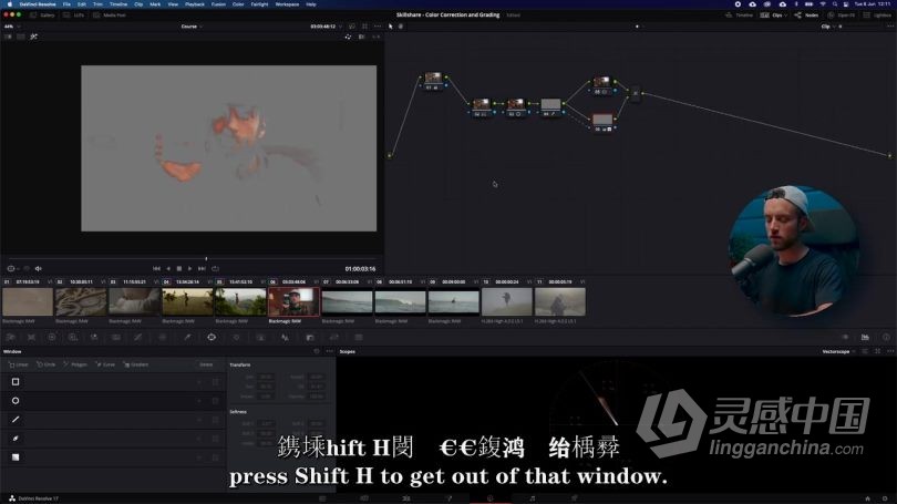 达芬奇教程 DaVinci Resolve 17色彩校正与调色技术训练视频教程中文字幕  灵感中国社区 www.lingganchina.com
