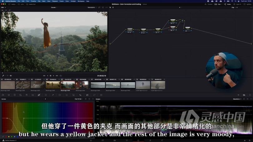 达芬奇教程 DaVinci Resolve 17色彩校正与调色技术训练视频教程中文字幕  灵感中国网 www.lingganchina.com