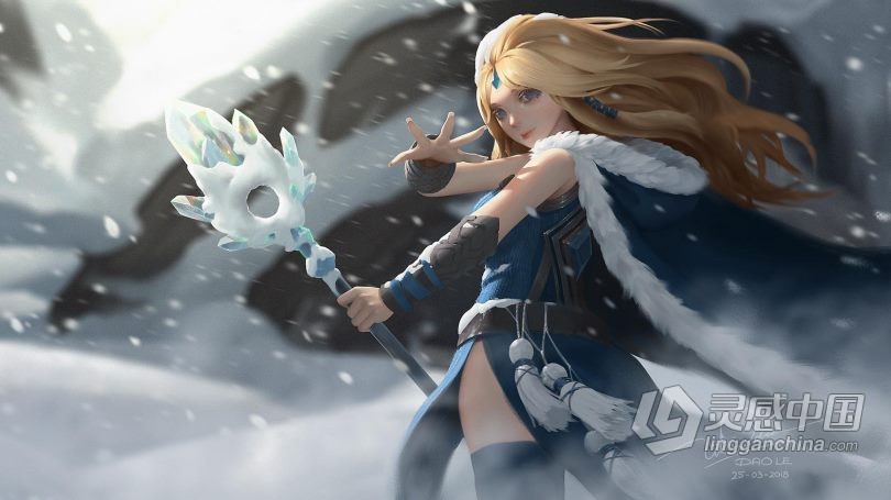 绘画教程 冰雪少女人物数字绘画实例训练视频教程  灵感中国网 www.lingganchina.com