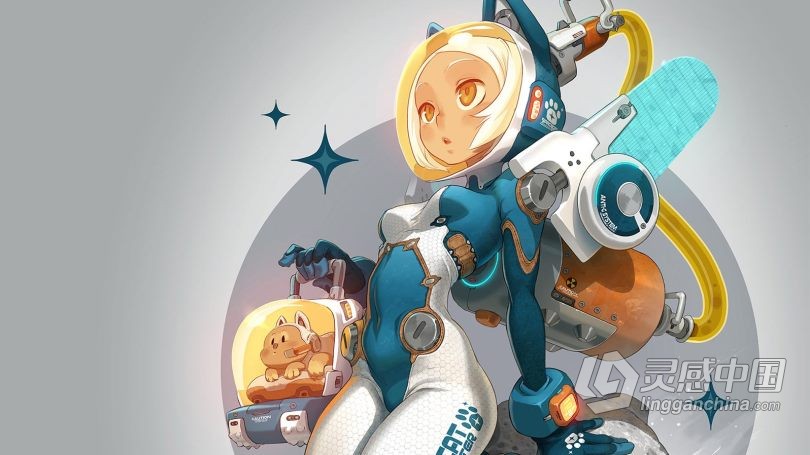 绘画教程 太空美少女与光影知识数字绘画技术训练视频教程  灵感中国网 www.lingganchina.com