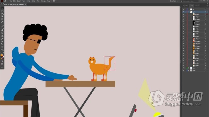 AE教程 AE创建卡通矢量插图动画工作流程视频教程  灵感中国网 www.lingganchina.com
