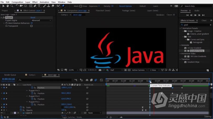 AE教程 AE创建Java徽标动画工作流程视频教程  灵感中国社区 www.lingganchina.com