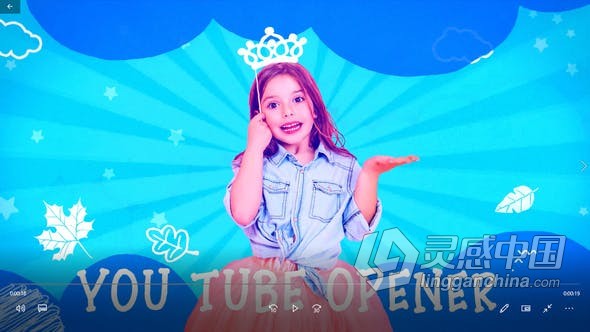 AE模板 蓝白色彩少年儿童兴趣班培训机构教育课程介绍短视频 AE工程 AE文件下载  灵感中国网 www.lingganchina.com
