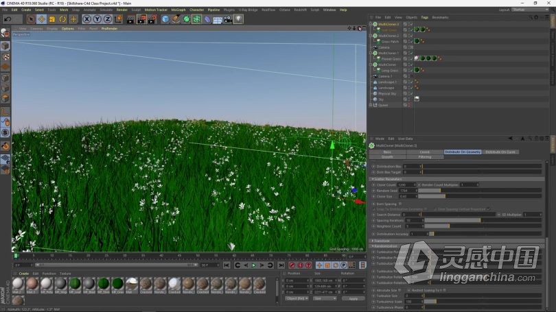 C4D教程 Cinema 4D创意景观插画实例制作视频教程  灵感中国网 www.lingganchina.com