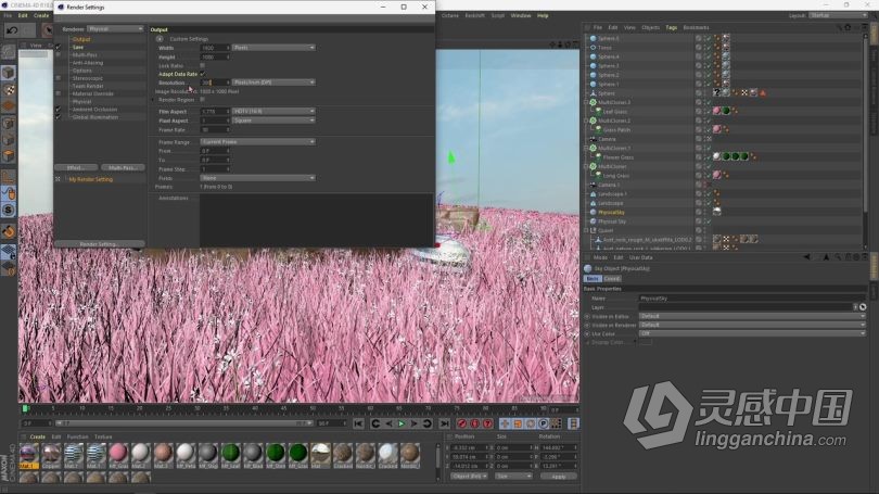 C4D教程 Cinema 4D创意景观插画实例制作视频教程  灵感中国网 www.lingganchina.com