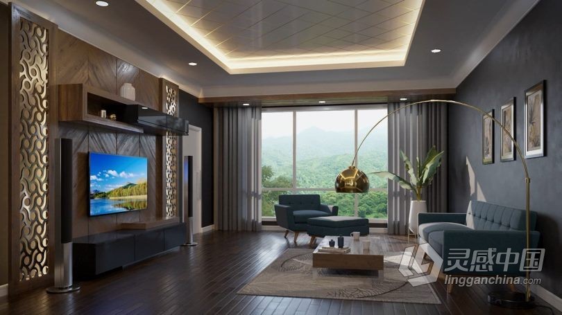 3dsMax教程 3ds Max 2022和Corona Renderer 7室内可视化渲染技术视频教程  灵感中国网 www.lingganchina.com