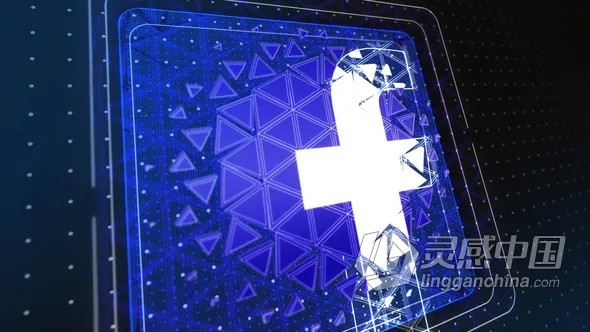 AE模板 发光点面板快速高科技绘制三角形图形元素填充LOGO显示动画 AE工程 AE文件下载  灵感中国网 www.lingganchina.com