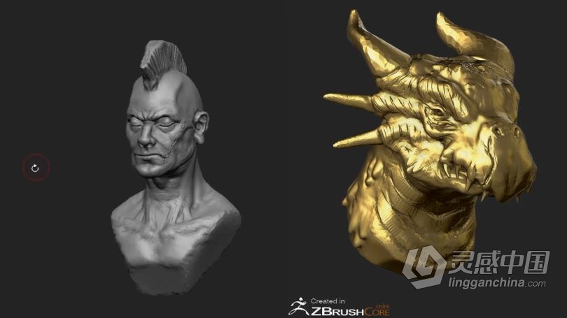 Zbrush教程 Zbrush core mini数字雕刻核心技术训练视频教程中文字幕  灵感中国网 www.lingganchina.com