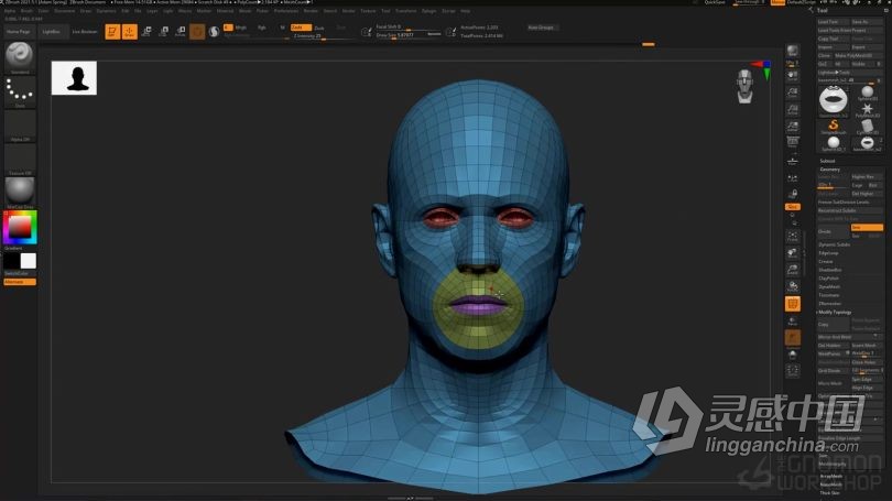 Zbrush教程 Zbrush单相机扫描摄影测量数字角色模型制作视频教程  灵感中国网 www.lingganchina.com
