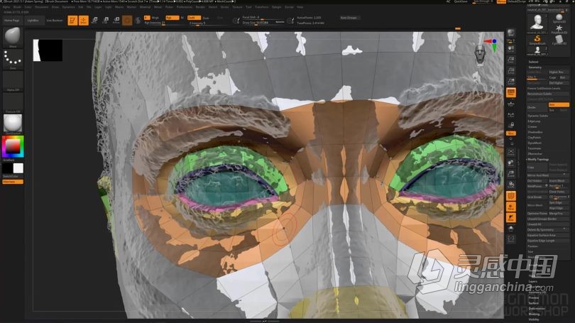 Zbrush教程 Zbrush单相机扫描摄影测量数字角色模型制作视频教程  灵感中国网 www.lingganchina.com