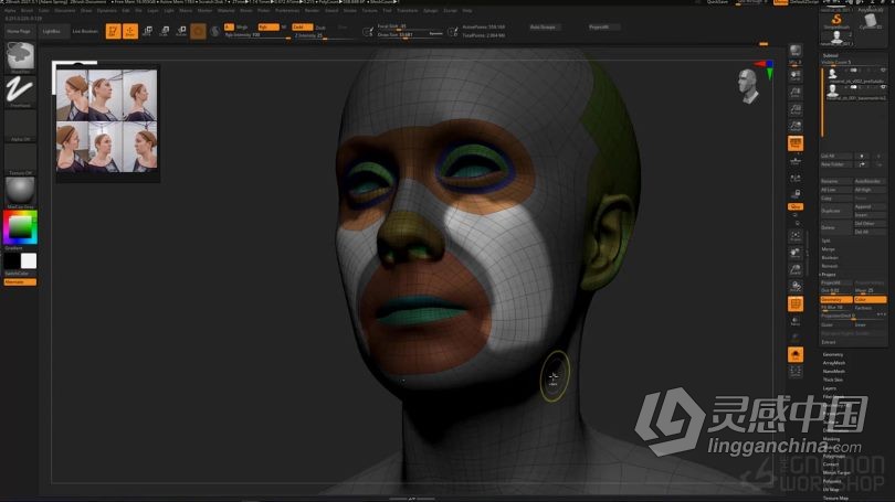 Zbrush教程 Zbrush单相机扫描摄影测量数字角色模型制作视频教程  灵感中国网 www.lingganchina.com