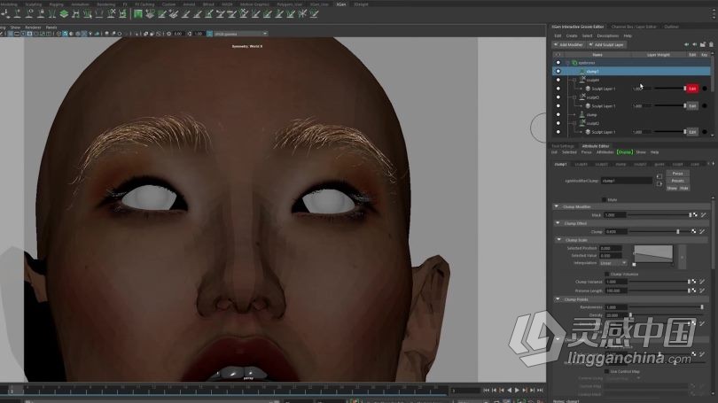 Zbrush教程 Zbrush逼真角色创建立体模型全流程视频教程  灵感中国网 www.lingganchina.com